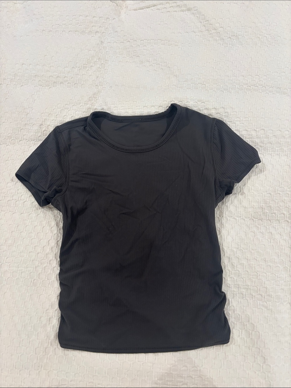 Lululemon all it takes back twist dark grey Ribbed Short Sleeve top